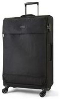 Rock Luggage Paris 8 Wheel Softshell Lightweight Large Suitcase With Lock -Black
