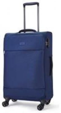 Rock Luggage Paris 8 Wheel Softshell Lightweight Medium Suitcase With Lock -Navy