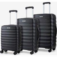 Rock Luggage Berlin 8 Wheel Hardshell 3Pc Suitcase Set - Black