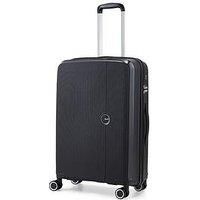 Rock Luggage Hudson 8 Wheel Pp Hardshell Medium Suitcase - Black