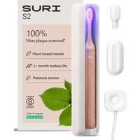 SURI 2.0 Sonic Electric Toothbrush with Pressure Sensor & UV-Cleaning Travel Case | 35+ Day Battery | UK’s No.1 Rated | Sustainable Electric Toothbrush Adults | Sonic Toothbrushes | Pink