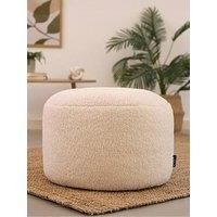 icon Milano Bean Bag Pouffe, Borg Fleece Fabric, Pouffe Footstool with Filling Included, Footrest, Bedroom, Living Room, Living Room Furniture, Bedroom Furniture
