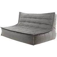 icon Kota Velvet Sofa Bean Bag Chair, Charcoal Grey, Giant Bean Bag Velvet Sofa, Large Bean Bags for Adult with Filling Included, Velvet Sofa Beanbag
