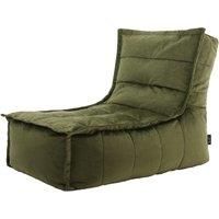 icon Dolce Velvet Lounger Bean Bag Chair, Olive, Giant Beanbag Velvet Chair, Large Bean Bags for Adult with Filling Included, Chaise Longue Beanbag