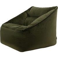 icon Natalia Velvet Lounge Chair Bean Bag, Olive, Giant Bean Bag Velvet Chair, Large Bean Bags for Adult with Filling Included, Accent Chair Living Room Furniture