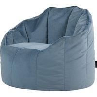 icon Sirena Scallop Chair Bean Bag Charcoal Grey Velvet Bean Bags in Light Blue