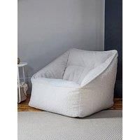 icon Natalia Borg Bean Bag Chair, Natural, Large Adult Bean Bag with Filling Included, Comfy Chair, Armchair, Living Room Furniture, Bedroom Furniture