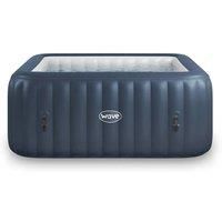 Wave Pacific 4-Person Inflatable Hot Tub | Integrated Eco Heater | 110 Aquajet Massage System | Anti-Freeze Protection | Quick 15-Minute Setup | Navy