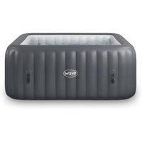 Wave Pacific 4-Person Inflatable Hot Tub | Integrated Eco Heater | 110 Aquajet Massage System | Anti-Freeze Protection | Quick 15-Minute Setup | Dark Grey