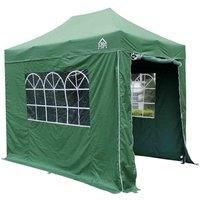 All Seasons Gazebos | 3x2m Pop Up Gazebo with 4 Premium Side Walls, Accessory Pack & Wheeled Bag | Heavy Duty, Fully Waterproof, High-Grade Materials (Green)