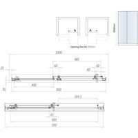 Scudo 6Mm Black Glass 1000Mm Sliding Door 1850Mm , Black