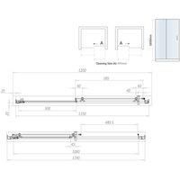 Scudo 6Mm Black Glass 1200Mm Sliding Door 1850Mm , Black