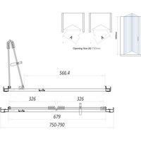 Scudo 6Mm Black Glass 800Mm Bi-fold Door 1850Mm , Black