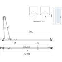 Scudo 6Mm Black Glass 900Mm Bi-fold Door 1850Mm , Black