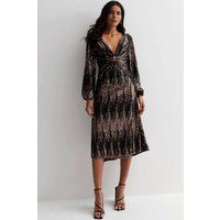 V Neck Sequin Bow Dress