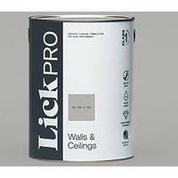 LickPro Matt Grey BS 00 A 05 Emulsion Paint 5Ltr (590JY)