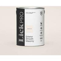 LickPro Exterior Smooth Masonry Paint White 06 5Ltr (840FW)