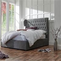 GFW Dakota Double End Lift Ottoman Bed with Mattress -Pewter