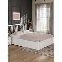 Gfw Limited Fusum 135Cm Spindle Ottoman Bed Oak Bonnell Mattress, Brown