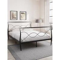Gfw Limited Rimini Metal Bedstead 150Cm Black Bonnell Mattress, Black