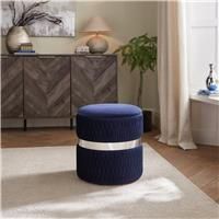 GFW Eden Velvet Storage Ottoman - Blue