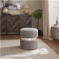 GFW Eden Velvet Storage Ottoman - Grey