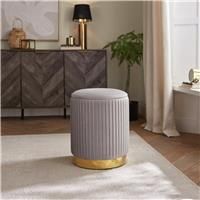 GFW Esme Fabirc Storage Footstool - Grey