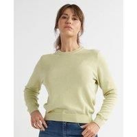 Alse Studio Women's Premium Quality 100% Cotton Crew Neck Long Sleeve Jumper in Green | Size: Medium