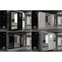 CHELSEA Modern Bedroom Furniture Sliding Double Door Wardrobe Adjustable Shelves