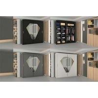 FURNITUREWAVE Eden Stylish Sliding Wardrobe Modern Storage Solution for Your Bedroom (Black, 120cm)