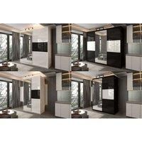 High Gloss 2&3 Sliding Door Wardrobe - Black