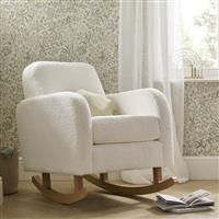 CuddleCo Etta Nursing Chair - Rocking Armchair Boucle Off White - Maternity/Breastfeeding Rocker Chair for Nursery