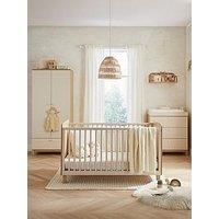 Cuddleco Remi 3Pc Set 3 Drawer Dresser, Cot Bed And Wardrobe Oak/Cashmere