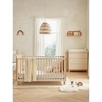 Cuddleco Remi 2Pc Set 3 Drawer Dresser, Cot Bed Oak/Cashmere