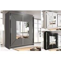 Sliding Door Wardrobe 120/150/180/203Cm - Black