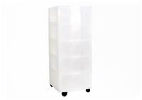 Really Useful Plastic Storage Tower 5 x 19 Litre Clear Frame / Clear Drawers, Clear