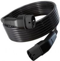 Wottz 3 Phase Type 2 To Type 2 32A / 22Kw Ev Cable - 2M Black