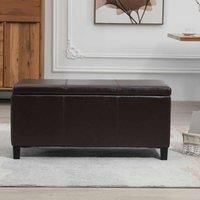 Artemis Home Davenport Leather Storage Ottoman - Brown