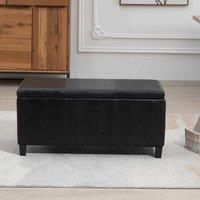Artemis Home Davenport Leather Storage Ottoman - Black