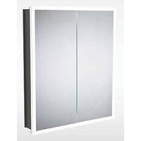 Sensio Eclipse Black Double Recessed Colour Changing LED Bathroom Mirror Cabinet - 600 x 700mm