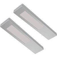 Sensio Ark TrioTone Rectangular LED Under Cabinet Lights Steel 5W 110-140lm 2 Pack (408PL)