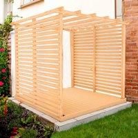 Shire Ivy Pergola Kit with Decking & Sides 8 ft x 8 ft