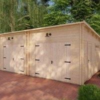 Shire Log Cabin Pent Garage 44 mm 23 G x 18 ft, Brown