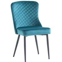 World Furniture 4 x Hadley Velvet Dining Chair - Peacock/Black Leg