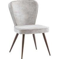 World Furniture Set Of 2 Flavia Fabric Dining Chair - Pearl Brass Leg