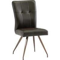 World Furniture Set Of 2 Kabana Dining Chair - Dark Brown PU Brass Leg