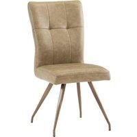 World Furniture Set Of 2 Kabana Dining Chair - Taupe PU Brass Leg