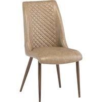 World Furniture Set Of 2 Amber Dining Chair - Taupe PU Brass Leg