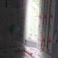 Happy Linen Company Isabella Prima Ballerina Ring Track Pole Fully Lined Thermal Blackout Pencil Pleat Curtain Set - 66 X 72inch, Pink