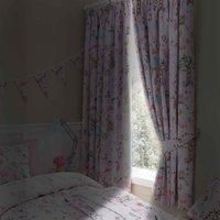 Happy Linen Company Girls Boys Kids Enchanted Forest Unicorn Pink 66 x 72 Ring Track Pole Fully Lined Thermal Blackout Pencil Pleat Curtain Set